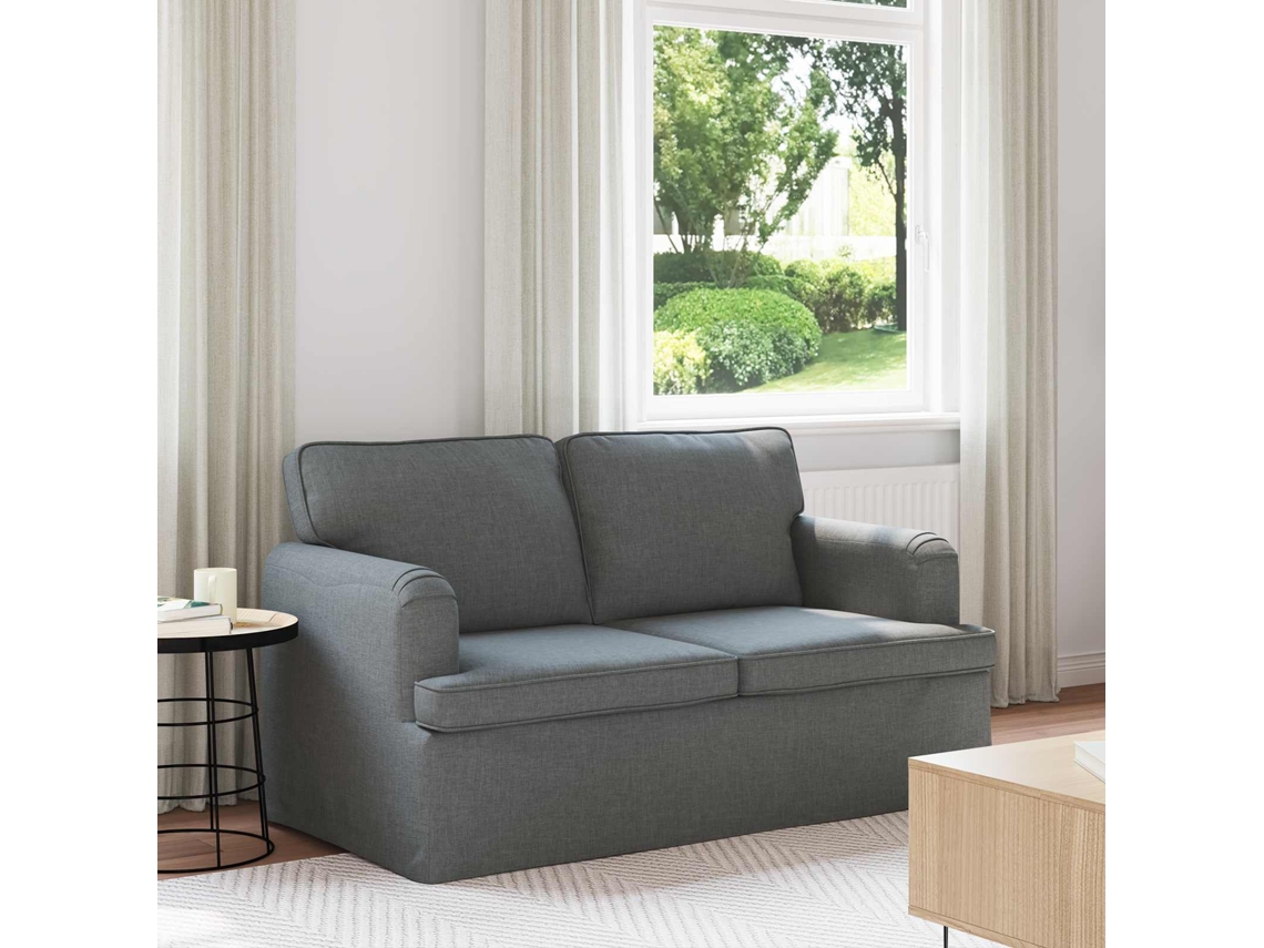 Vidaxl Sofá Cinza Escuro 144 X 80 X 85 Cm Tecido