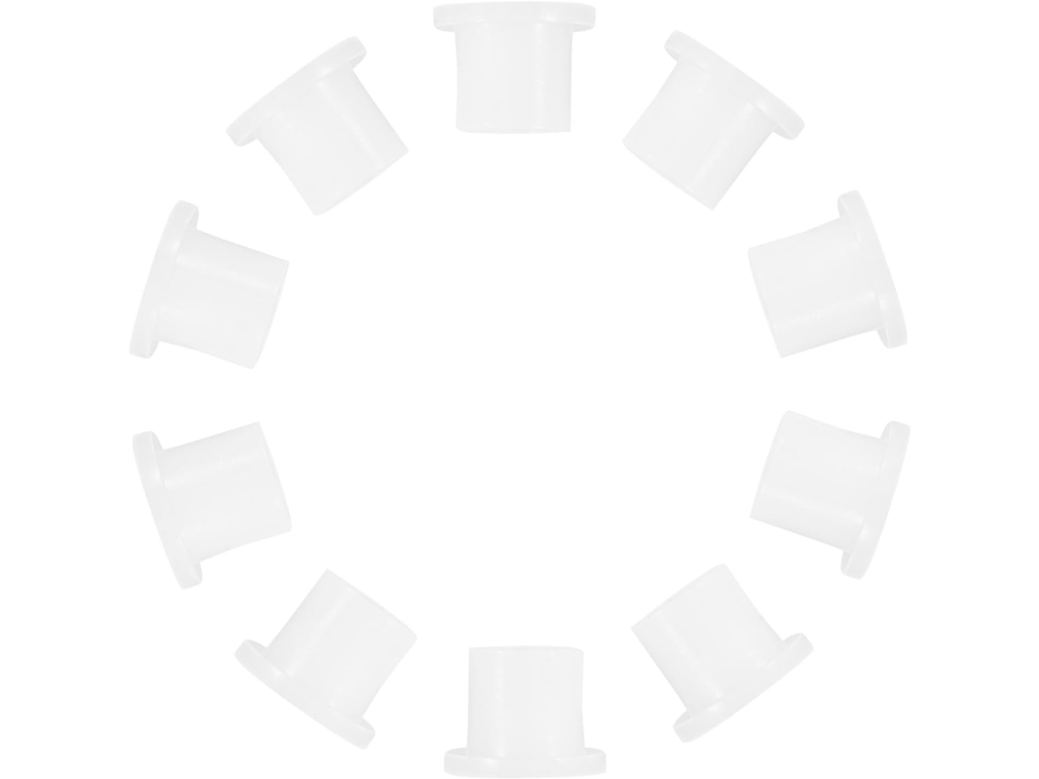 Conjunto De 10 Buchas Dobradiça Plástico Para Geladeira Freezer, Na Cor Branca