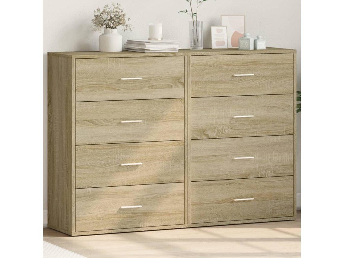 Vidaxl Aparadores 2 Pcs 60x31x84 Cm Derivados Madeira Carvalho Sonoma