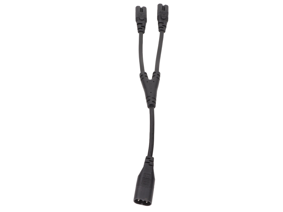 Cabo de Alimentação Iec320 C8 para Iec320 C7 Duplo, Conector Y com 1 Entrada e 2 Saídas Fêmeas, 0,3 M 0,98 Pés CHABERLU
