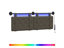 Conjunto 1 Cabeceira Vidaxl Cinzento Couro Sintético (150 X 55 X 5 Cm)