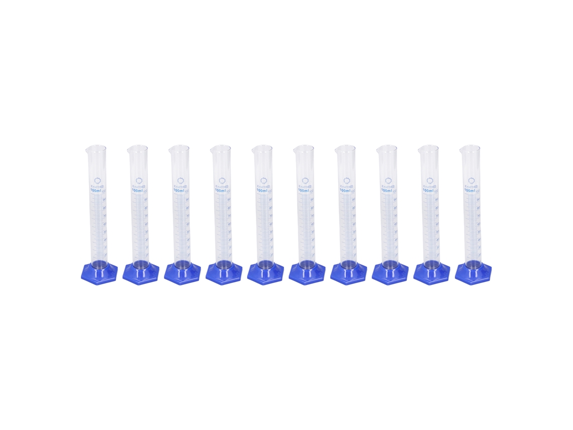 10pcs Probeta de Vidro 100ml com Escala Clara Conjunto para Laboratório e Experimentos