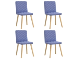 Vidaxl Cadeiras De Jantar 4 Pcs Jeans Tecido Azul