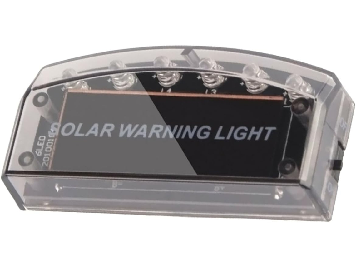 Luz De Advertência Solar Anneome Com 6 Leds Em Abs Para Carro, Azul