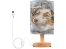 Luminária De Mesa Inverno Mnsruu Para Quarto, Sala De Estar, Luminária De Cabeceira Em Formato Cachorro Com Portas