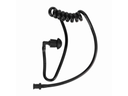 Aetheria tubo Acústico Enrolado com Ponta Ouvido para Rádio Bidirecional Motorola Kenwood Icom Baofeng Preto