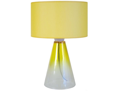 Candeeiro de Mesa  Kone V (Amarelo Cónico, Amarelo - E27 - Máx. 40W - Vidro)