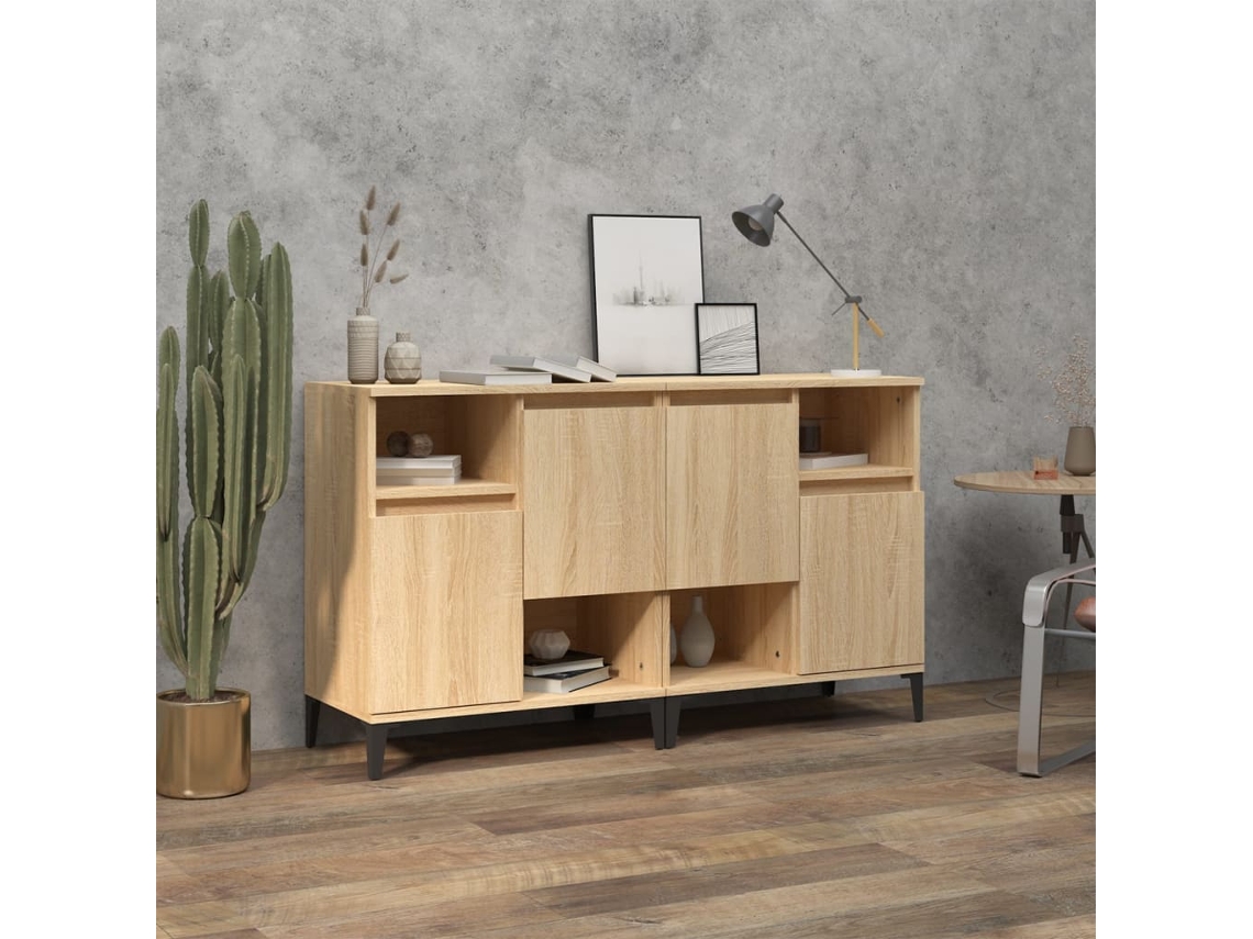 Vidaxl Aparadores 2 Pcs 60x35x70 Cm Derivados Madeira Carvalho Sonoma