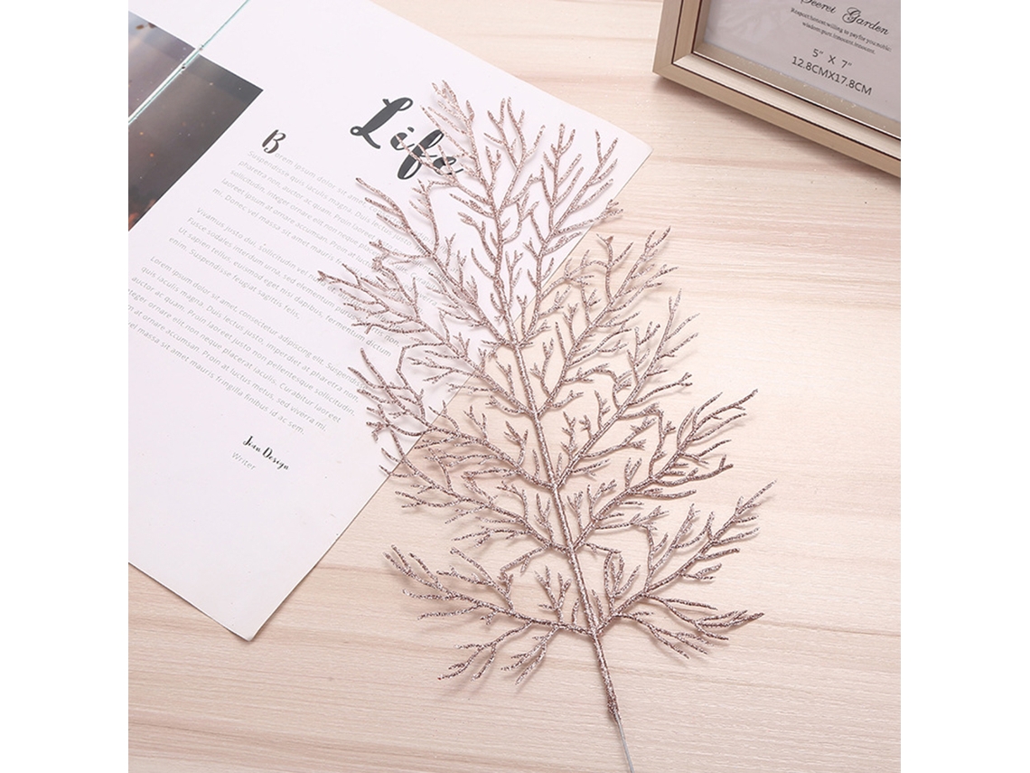 Decorações De Natal Laxiscreed Com Galhos E Folhas De Raiz Artificial Glitter, Pacote Com 5 Ou 10 Unidades