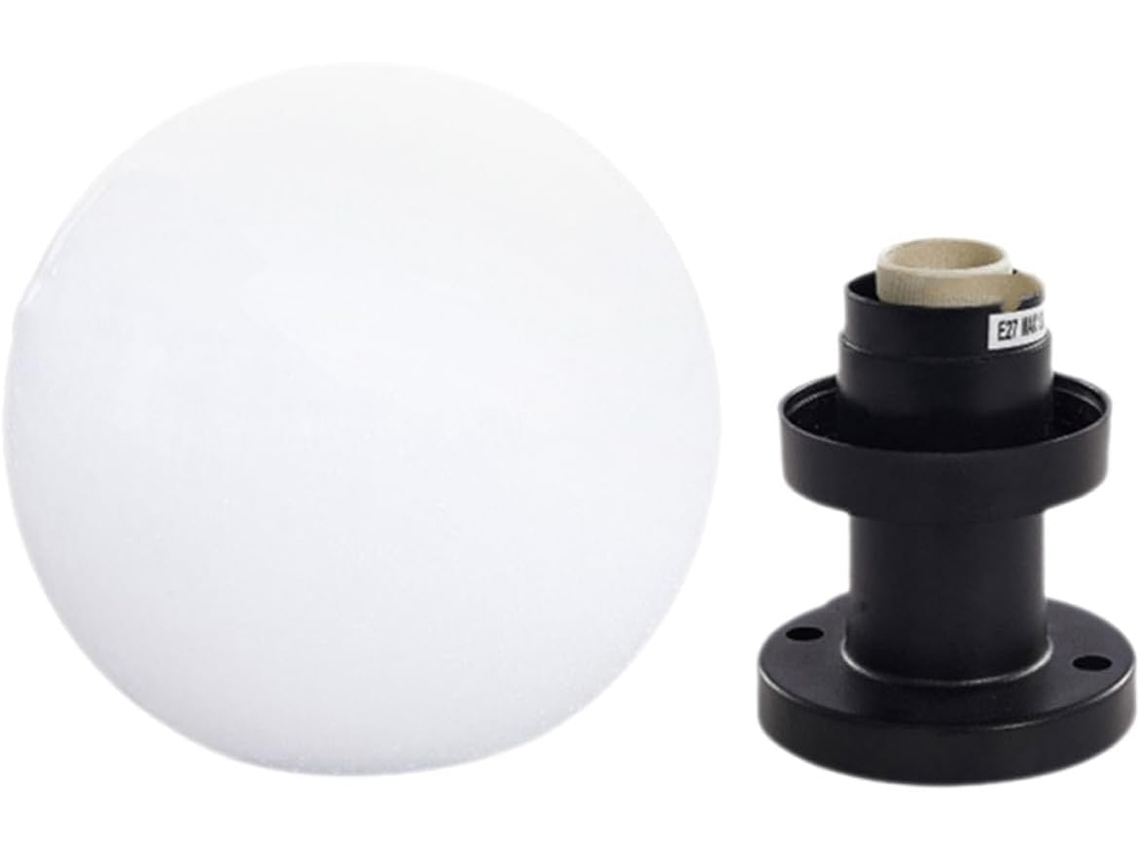 Luminária de Poste para Cerca em Acrílico e Plástico Branco, Modelo Simples com Iluminação Elétrica Externa. SFUSHOS