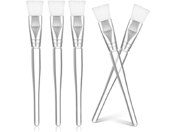 Conjunto De 5 Pincéis Aplicadores De Máscara Facial Em Nylon Com Cabos Transparentes E Macios.