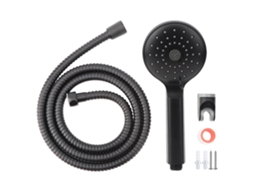 Chuveiro de Mão Preto Mate com Suporte  ,