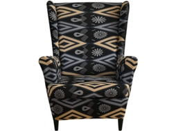 Capa de poltrona de encosto alto em tecido spandex elástico de 2 peças com base elástica para sala de estar e quarto.