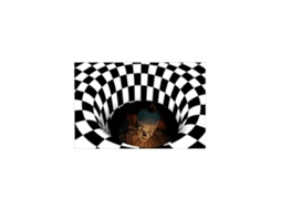 Tapete Ehstmind Ilusão Ótica Padrão Armadilha Palhaço Xadrez Terror Multicor (100x50x50cm)