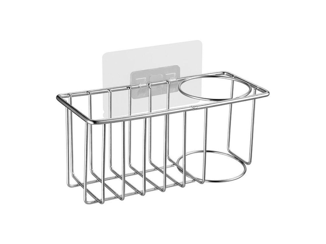 Suporte para esponja e escova de cozinha LINJOU, inox, sem perfuração