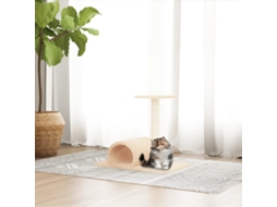 Vidaxl Poste Arranhador Com Túnel 60x34,5x50 Cor Creme