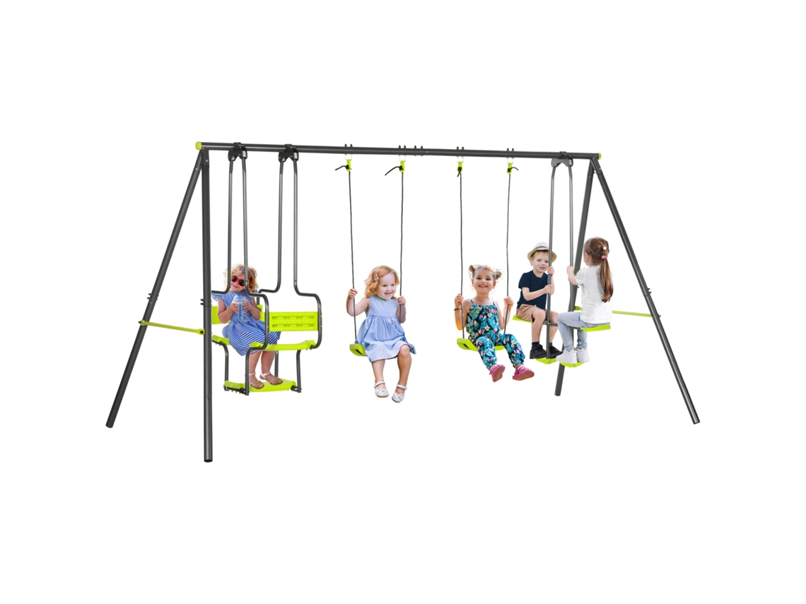Swing 4 Pórtico de Aparelho com Swing Sun. 3,55l X 1,84l X 1,86h M Metal Epóxi Resistente À Corrosão Cinza