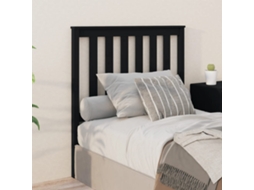 Vidaxl Cabeceira De Cama 96x6x101 Cm Pinho Maciço Preto