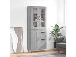 Vidaxl Armário Alto 69,5x34x180 Cm Derivados De Madeira Sonoma Cinza