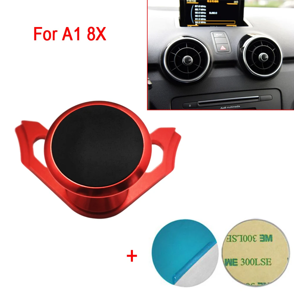 Suporte Para Celular Veicular Compatível Com Audi A1 8x 2010-2018 Sportback Ego Urban Sline, Com Fixação Magnética Na Saída De Ar E Suporte Para Gps.