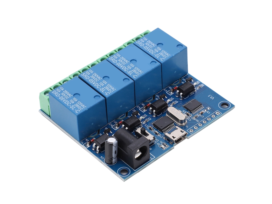 Laxiscreed Módulo De Relé 4 Canais Dc 5v Com Controle Usb E Chip De Alta Performance