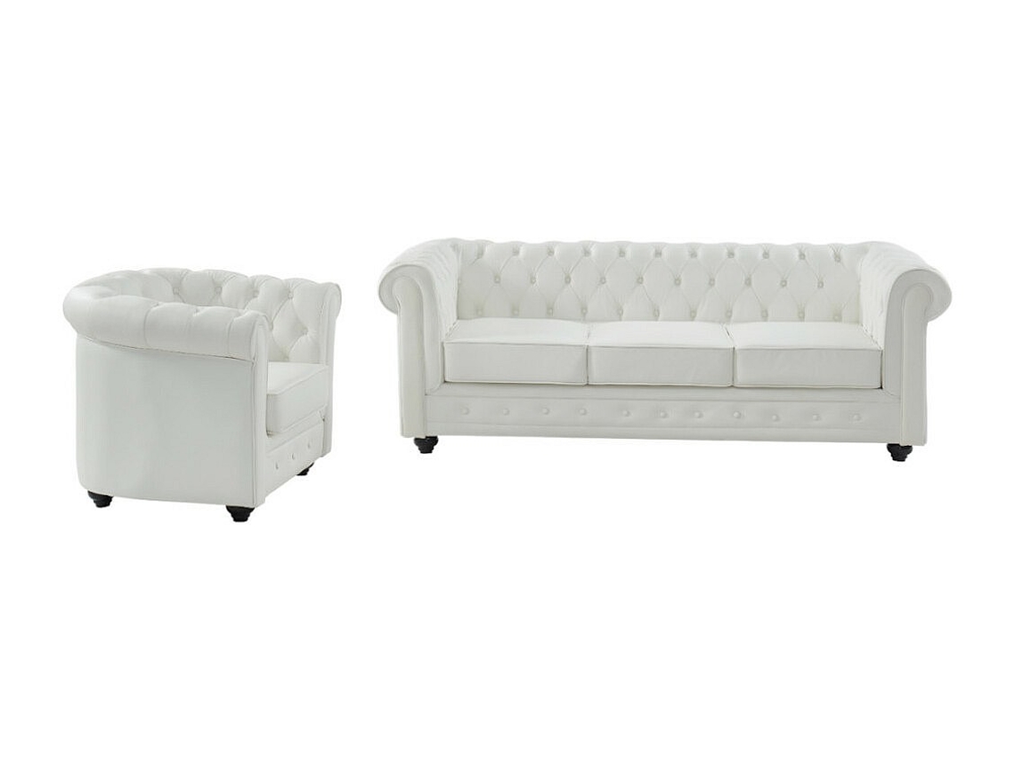 Conjunto Sofá E Poltrona Chesterfield