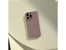 Capa Para Iphone 17 Pro Em Silicone Líquido Cor Groselha Preta, Proteção Total.