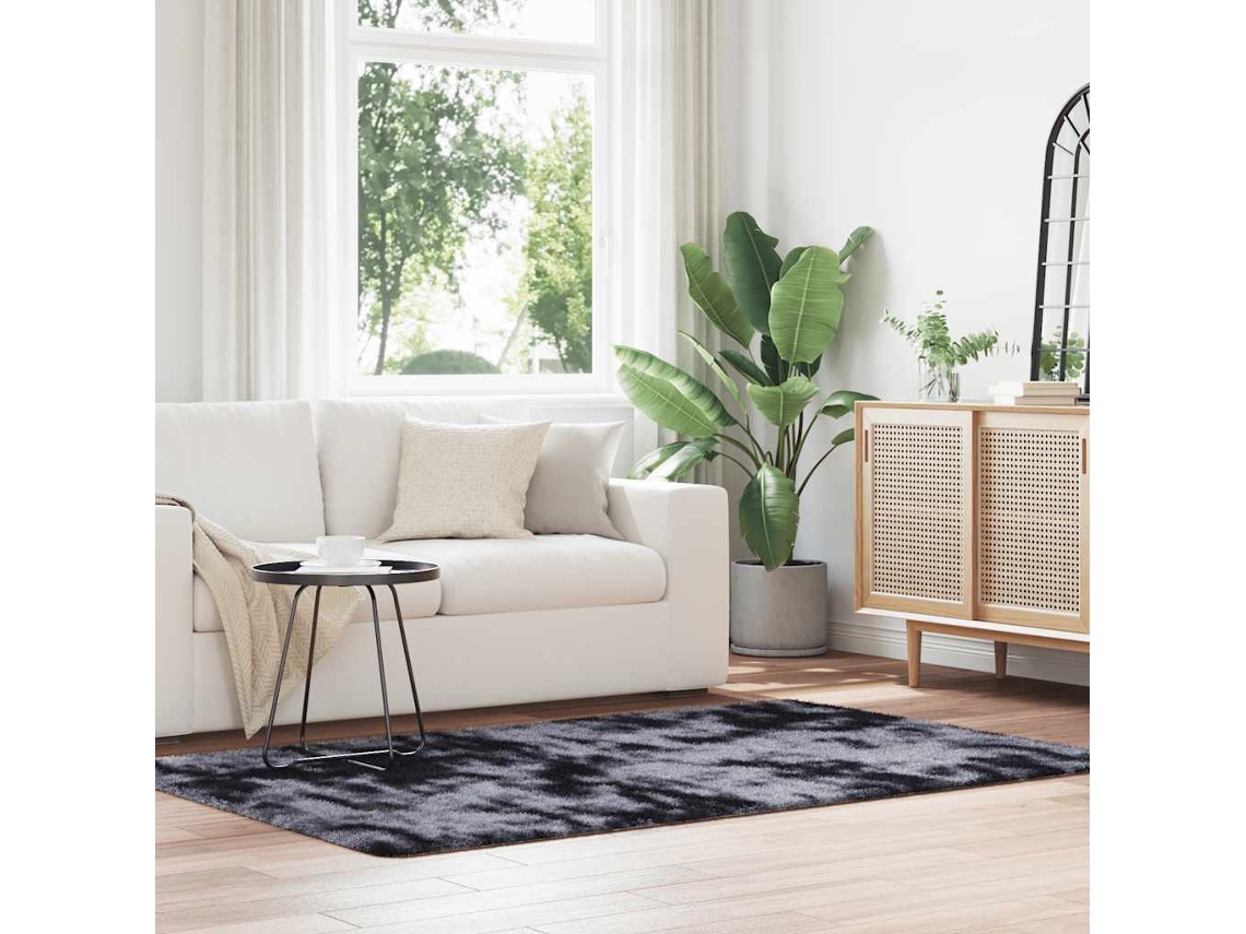 Vidaxl Tapete Shaggy De Pelo Alto Navarra 130x200 Cm Cinzento-escuro