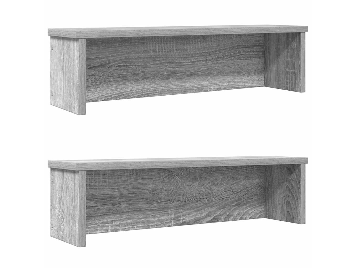 Vidaxl Racks De Cozinha Empilhável 2 Pcs Cinza Sonoma 50x15x16 Cm