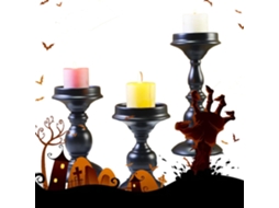 Lustre De Halloween Com Suporte Para Velas Cônicas Preto Para Decoração De Sala De Estar |