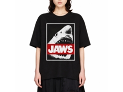 Rockinstone Jaws Movie Red Bar Black Adult T-shirt Size:xl