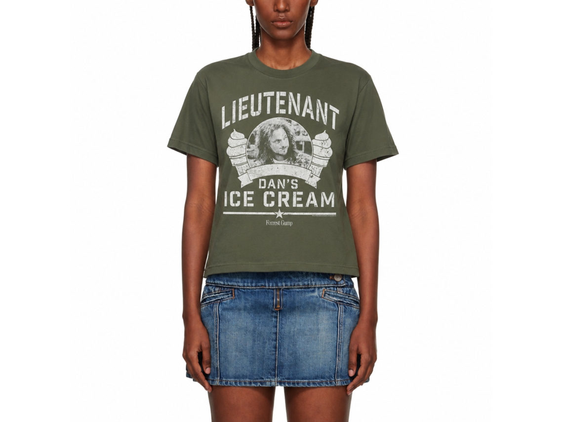 Rockinstone Forrest Gump Lt Dan Ice Cream Solid Military Green Adult T-shirt Size:xxl