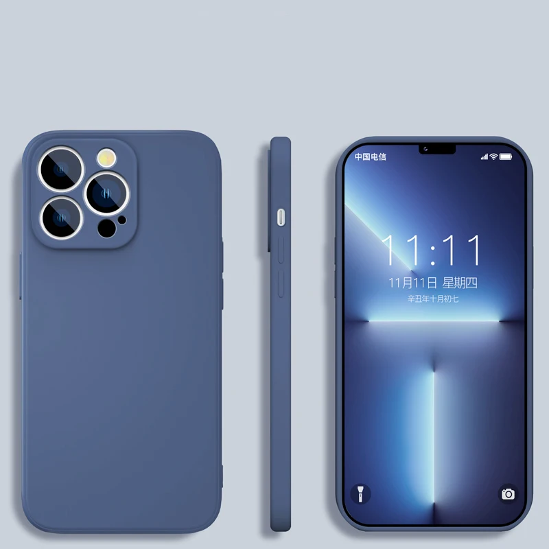 Capa Quadrada De Silicone Líquido (iphone 13 Pro), Proteção Para Lente.