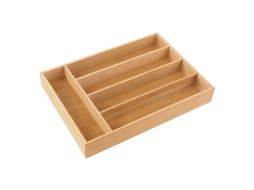 Bandeja para Utensílios em Bambu Natural 5 Compartimentos Gaveta CHEFFINGER