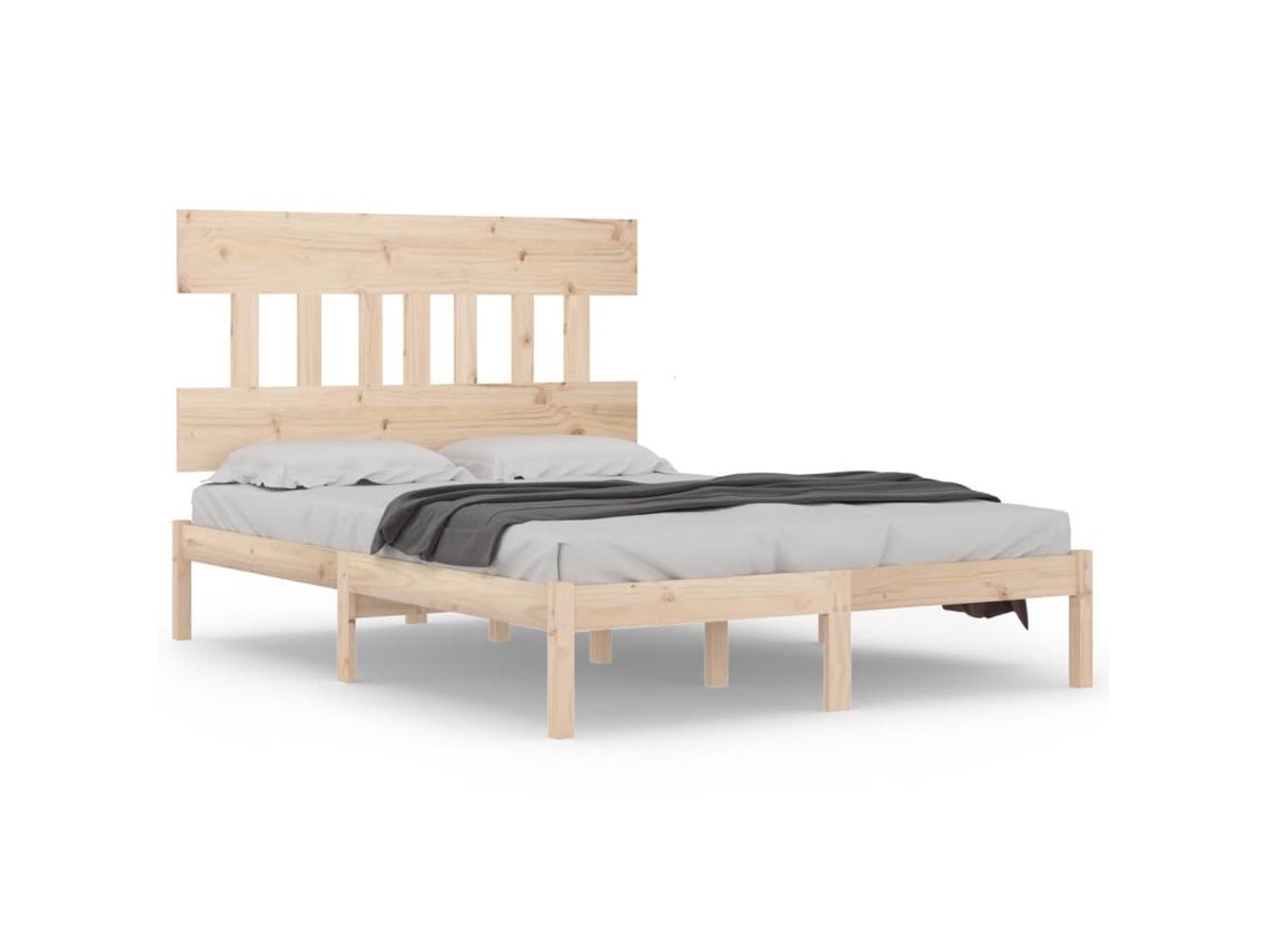 Bed Frame, Bed Frames Vidaxl Marrom Madeira (150 X 200 Cm)