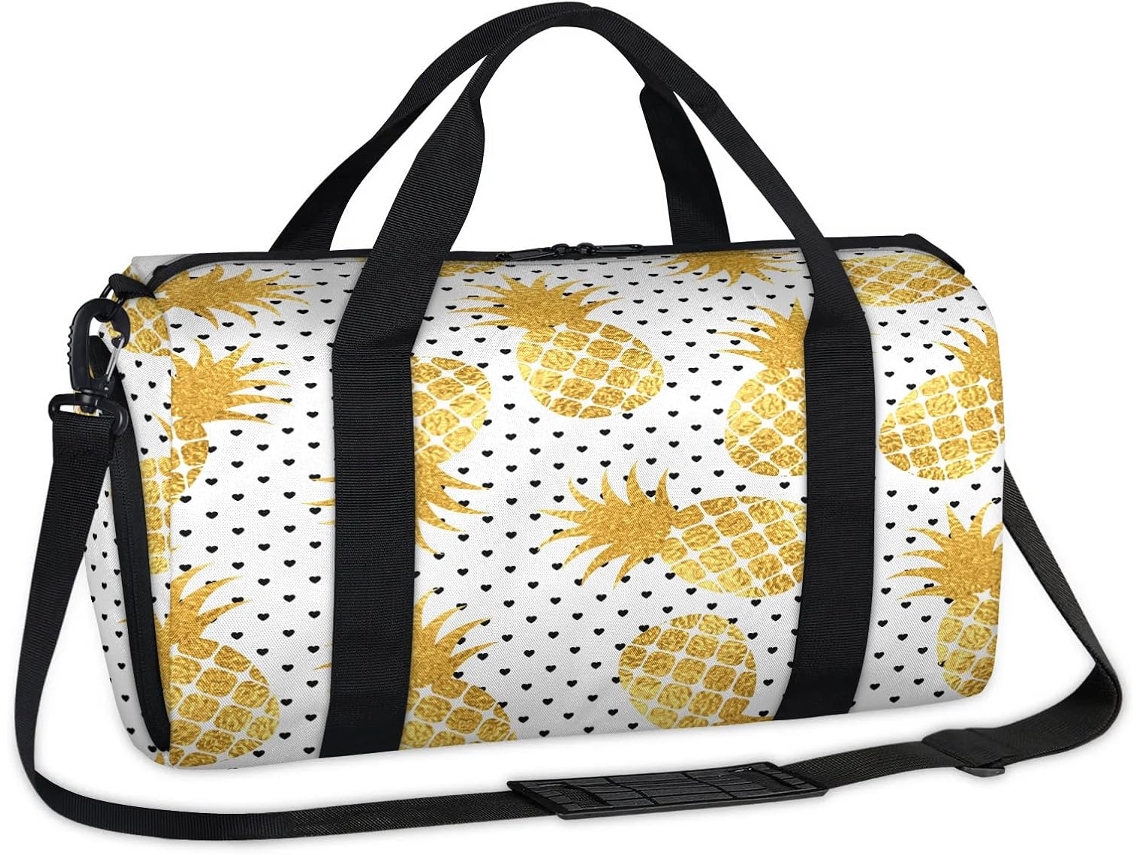 Bolsa Abacaxi Coração 45x21x23cm Tecido Poliést. S/MARCA