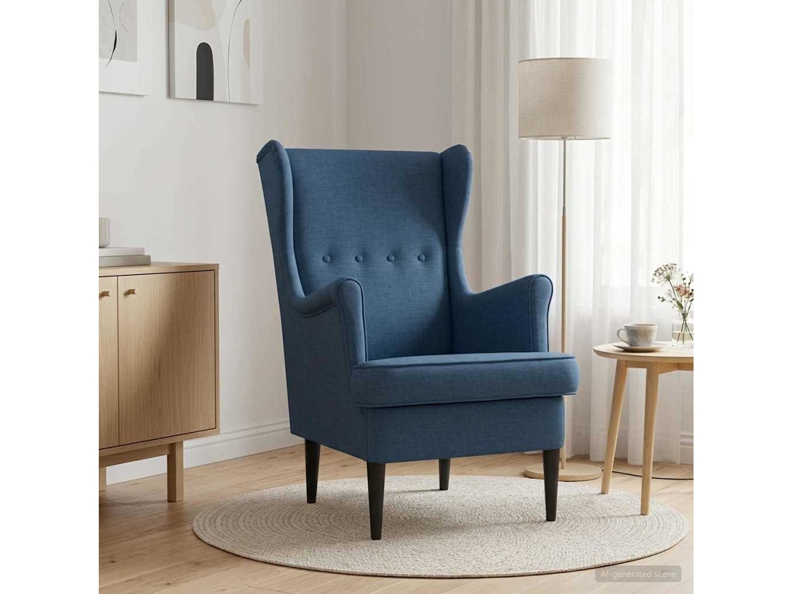 Vidaxl Poltrona Azul Tecido