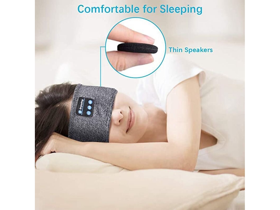 Kaload Máscara Dormir Yoga Soft Preta Contorno 3d Reprodução Música Fones Ouvido Chamadas Esportiva Sem Fio Bateria Integrada Sono Profundo