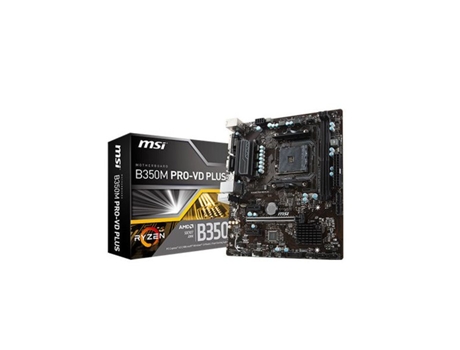 Motherboard MSI B350M PRO-VD PLUS (Socket AM4 - AMD B350 - Micro-ATX)