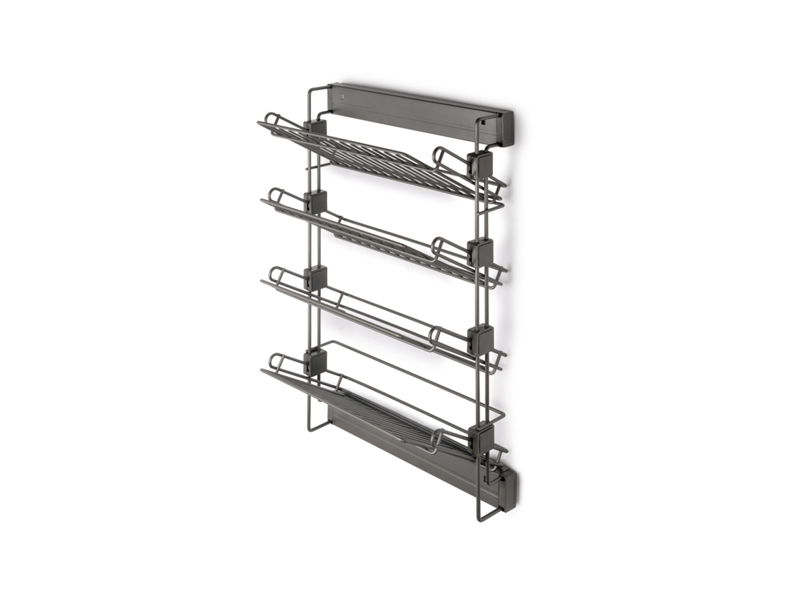 Sapateira Lateral Extraível Para Guarda Roupa E Closets Quartz, Direita, Aço, Titânio Emuca