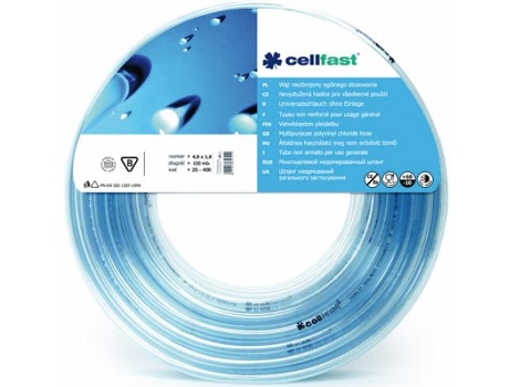 Mangueira de uso geral 8,0x1,5 120mb Cellfast não reforçado