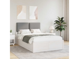 Vidaxl Estrutura De Cama Com Cabeceira Estofada Cinzento-claro