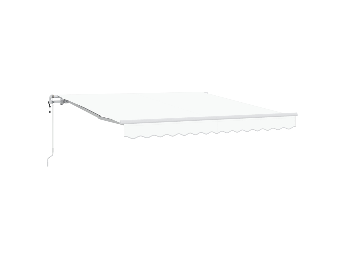 Conjunto 1 Toldo Retrátil Vidaxl Branco Tecido (350 X 250 Cm)
