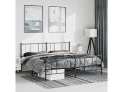 Vidaxl Estrutura De Cama Com Cabeceira E Pés 183x213 Cm Metal Preto