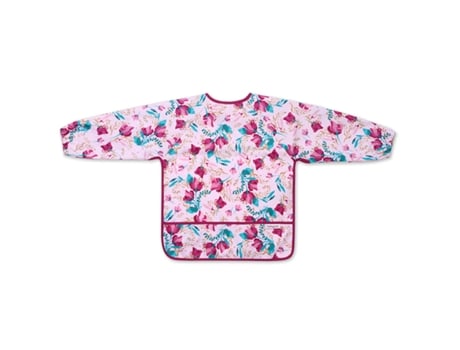 Babyono Baby Bib With Floral Sleeves Rosa 24 Months-4 Years