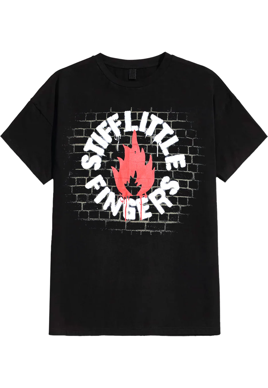 Size:xxxl Rockinstone Stiff Little Fingers - Wall - T-shirt Unisex Adults