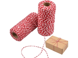 Cordão de Natal vermelho e branco em algodão para embalagens e artesanato de presente LAXISCREED