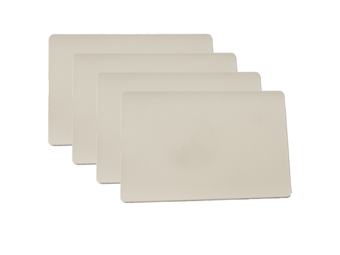 Elysve Individual De Mesa De Couro Off-white Retangular Proteção E Elegância Para Sua Mesa