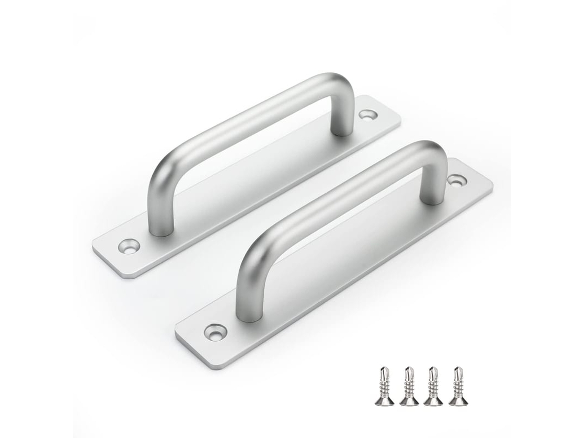2026-mango De Puerta Set 2 Plata Aluminio Distancia Central 128mm Mango De Mueble