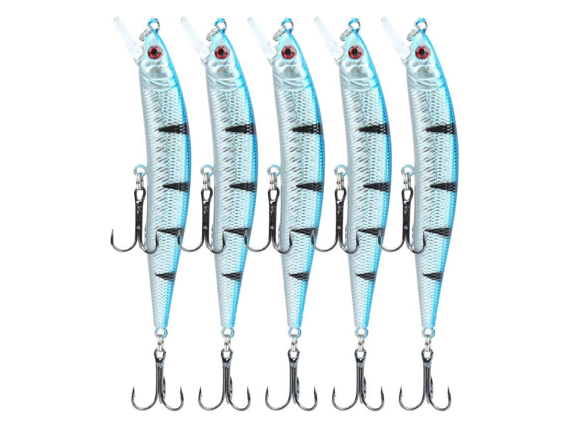 Lure (long Casting, Bionic) Minnow Lure, 5-pack, Size 2, Fishing Bait, Fishing Tackle